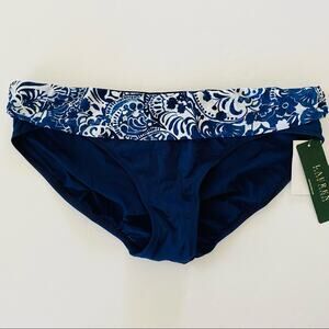 Lauren Ralph Lauren | Fold-Over Wide-Band Bikini Swim Bottoms NWT 16